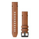 Garmin New OEM QuickFit® 22 Watch Bands Chestnut Leather, 010-12863-05