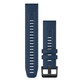Garmin New OEM QuickFit® 22 Watch Bands Captain Blue with Black Stainless Steel Hardware, 010-13111-31