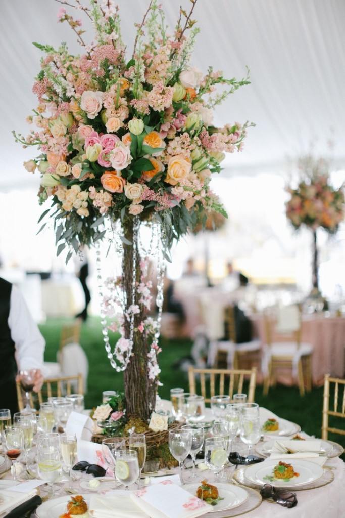 Centerpiece Roundup:  Crystal Bead Strands Add Sparkle to Wedding Centerpieces