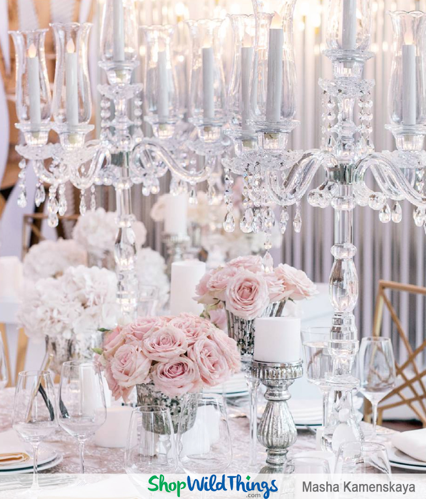 Crystal Candelabras and a Floral Bridge Anchor a Jaw-Dropping Luxury Wedding