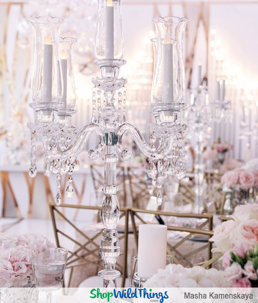 Crystal Candelabras and a Floral Bridge Anchor a Jaw-Dropping Luxury Wedding