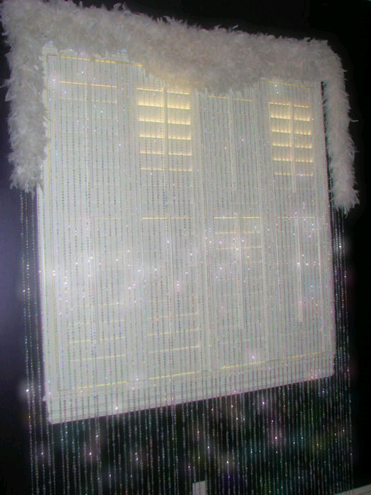 Diamonds Beaded Curtains and Columns - Bedroom Transformation