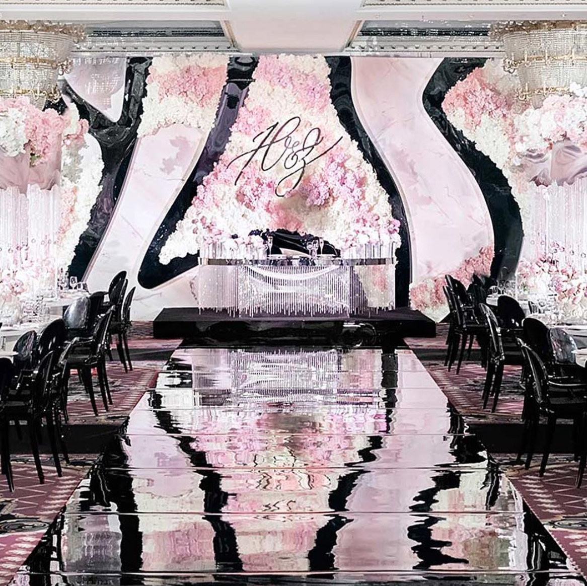 Pink, Sparkling & Fabulous Decor Set the Tone for a Luxurious European Wedding