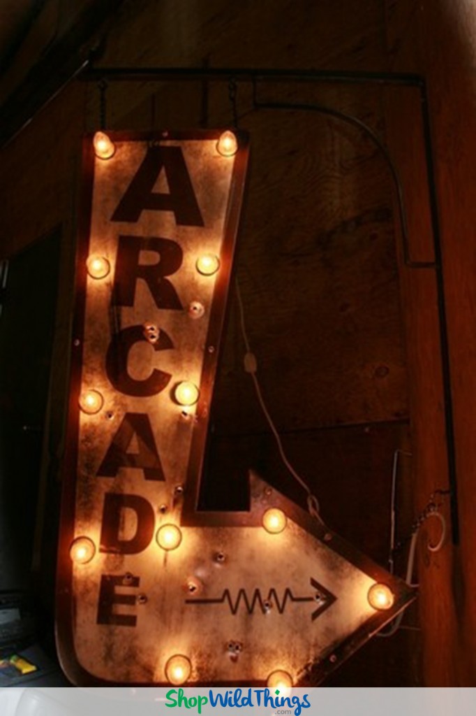 vintage lighted arrow sign