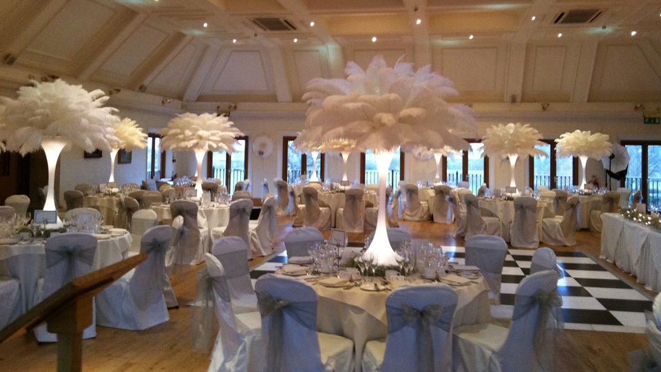 Recipe for Successful Centerpieces|Ostrich Feathers and LED Lights