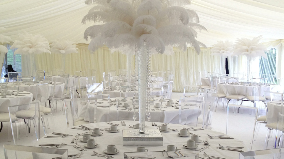 Recipe for Successful Centerpieces|Ostrich Feathers and LED Lights