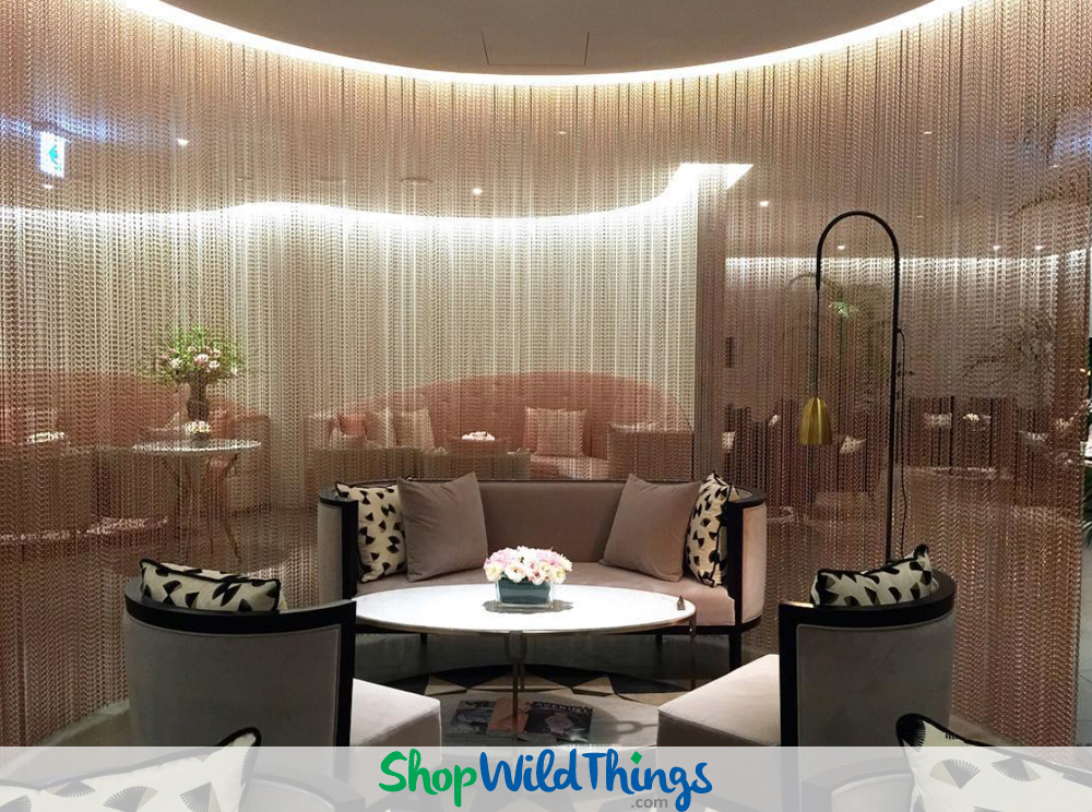 Using Metal Chain Curtains As Luxury Focal Points & Space Dividers