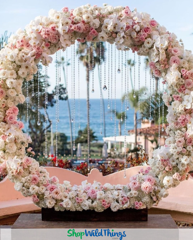 Crystal Bead Strands to Hang from Centerpieces, Trees and Floral Displays -  Real Glass 42 Squares & Octagons