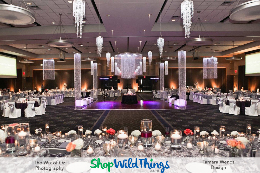 Sparkling Accessories Light Up Nighttime Ballroom Receptions