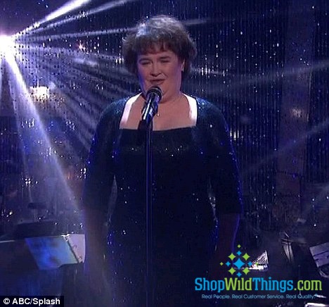 Susan Boyle on Dancing with the Stars - Silver Bubbles Beaded Curtains