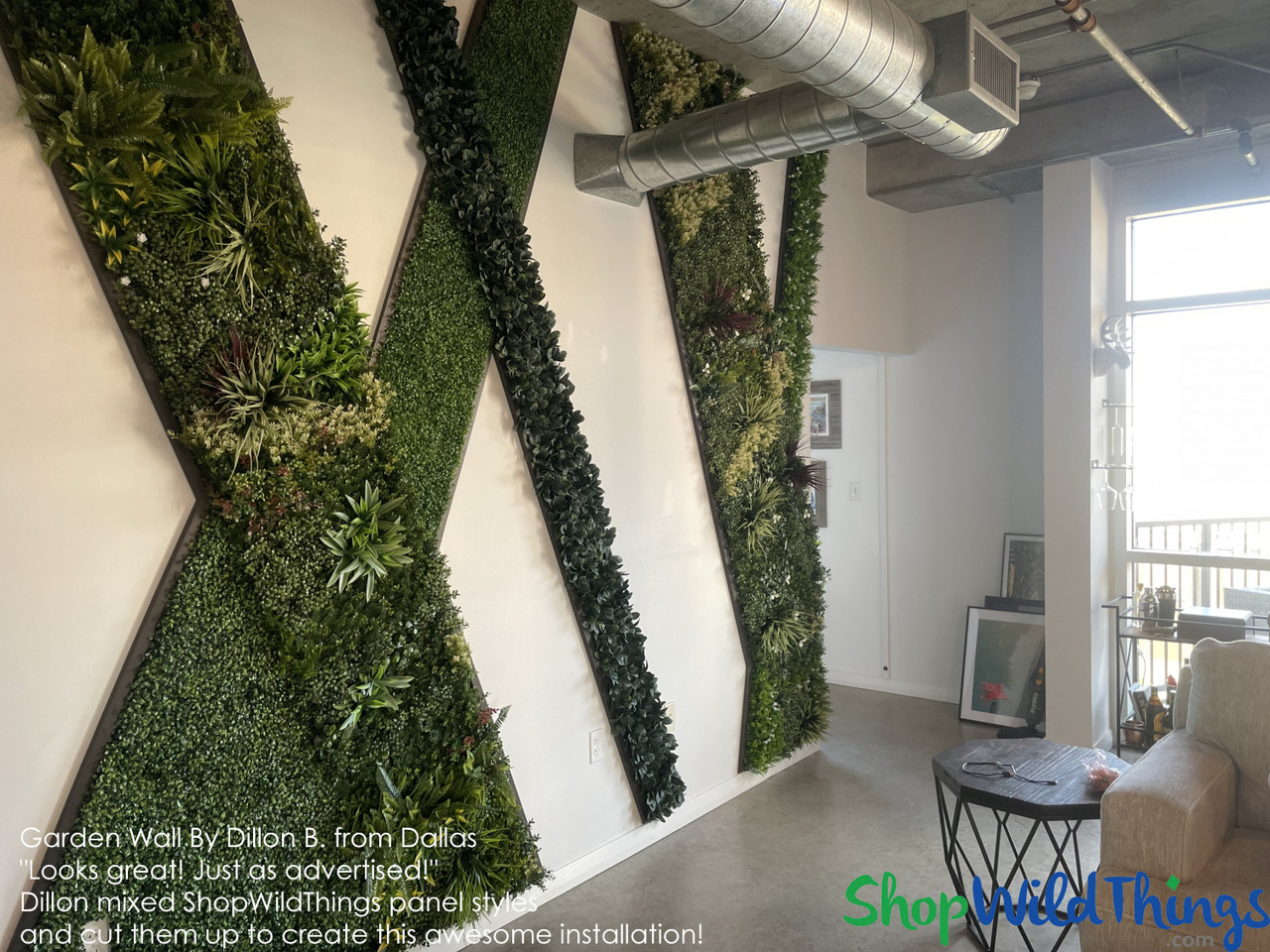 Artificial Green Foliage Wall Lush Vertical Landscape Panel