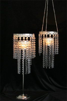 Hanging Crystal Beaded Candle Holder