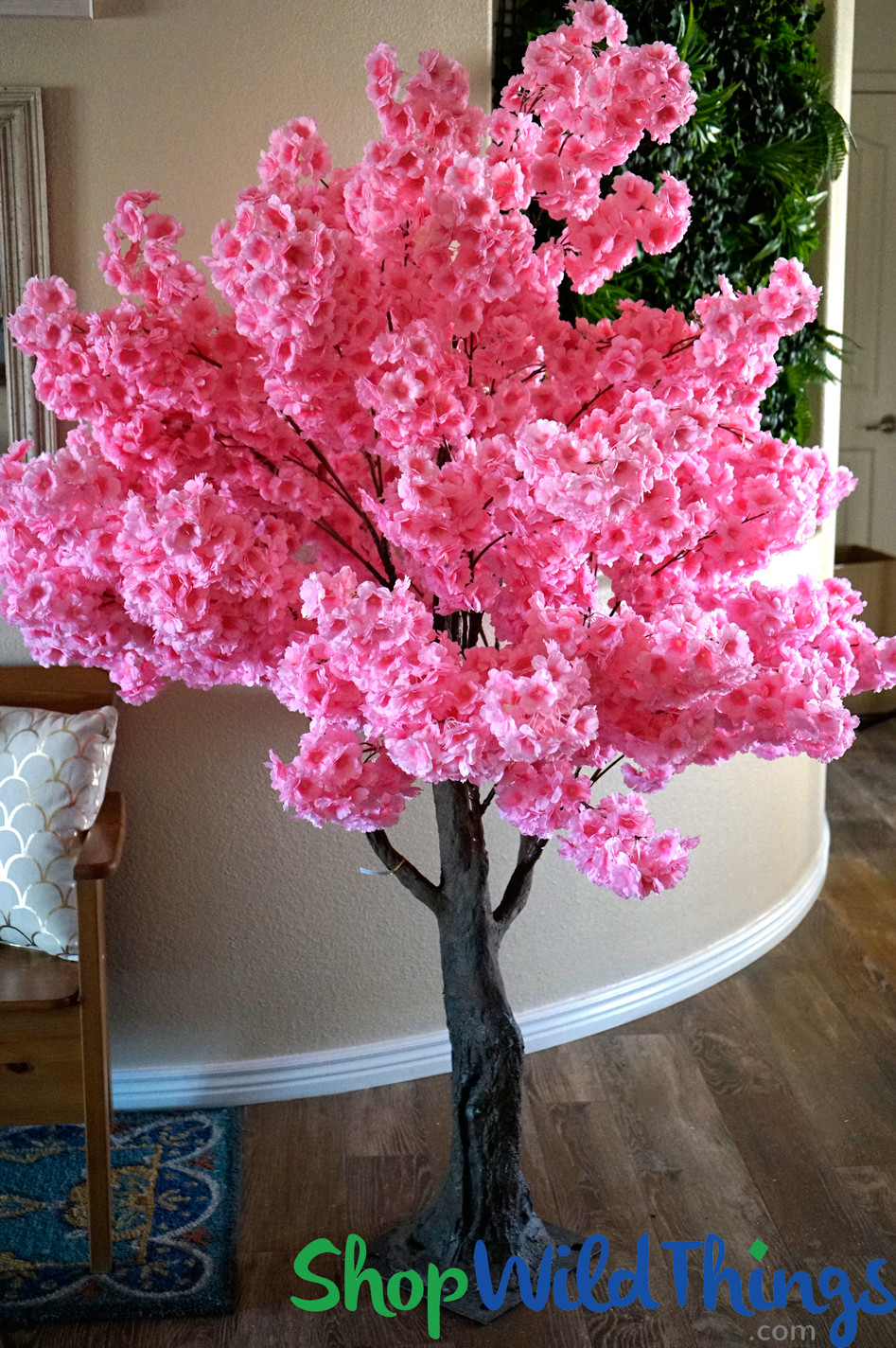 Artificial Flowering Trees Tall Cherry Blossom or Pink Dogwood