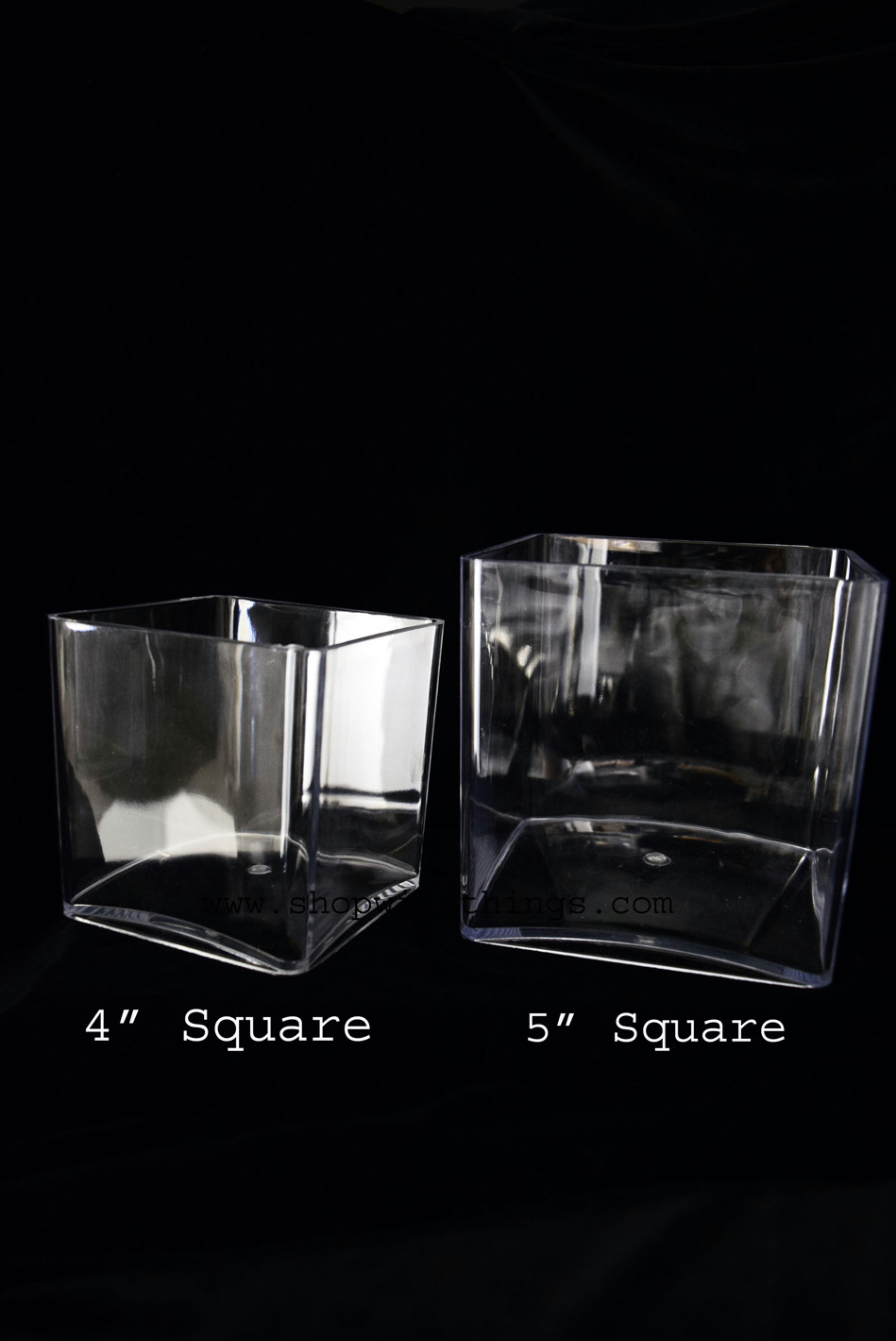 Clear Acrylic Cube Vase, Square, 5 inches Great for Lightweight Centerpieces