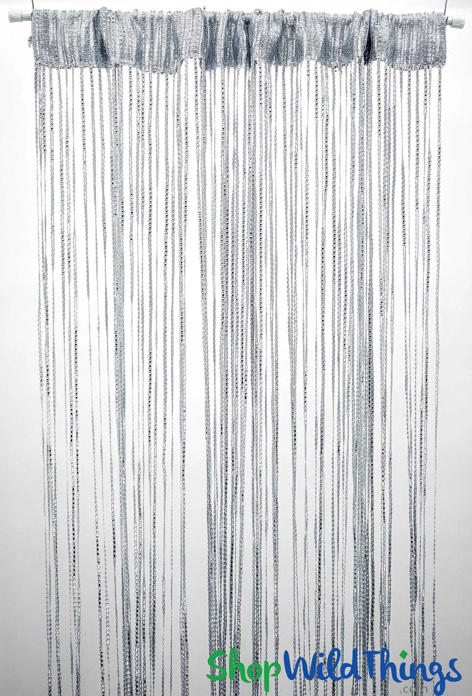 Pattern String Curtains Silver Sparkle String Curtains | ShopWildThings.com