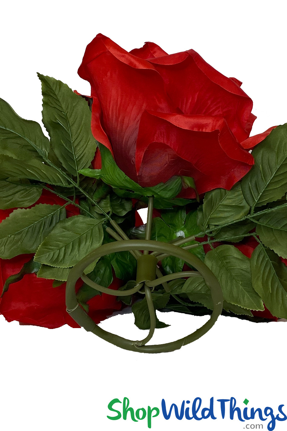 Extra-Large Red Silk Roses | 1' Tall x 18