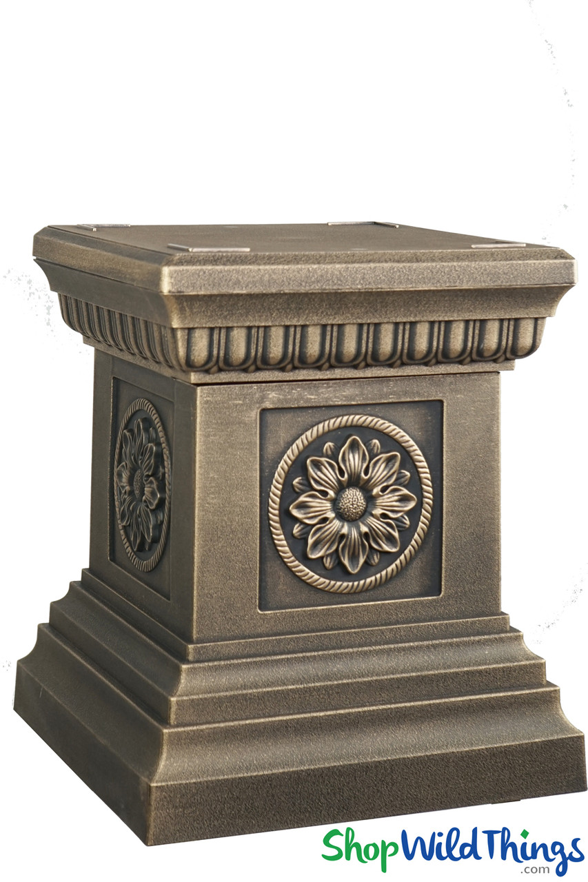 Bronze Tone Cast Iron Decorative Flower Pot Holder Wall Mount