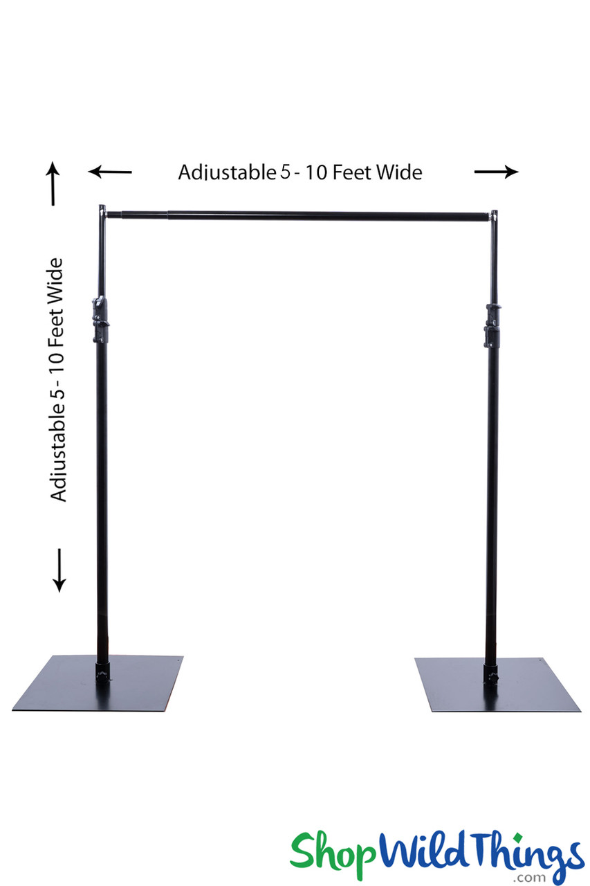 10 ft x 10 ft Heavy Duty Adjustable Pipe and Drape Kit Backdrop Support Stand - Black