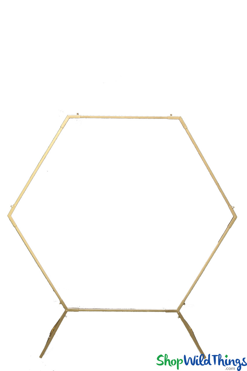 Freestanding Wedding & Event Arch, Gold Metal Rectangle Frame