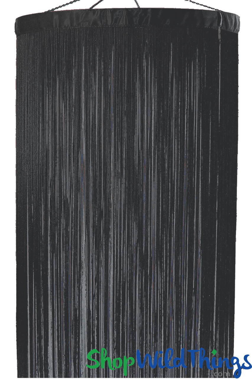 Black String Curtain Column Fire Rated, 33 Wide 20' Long