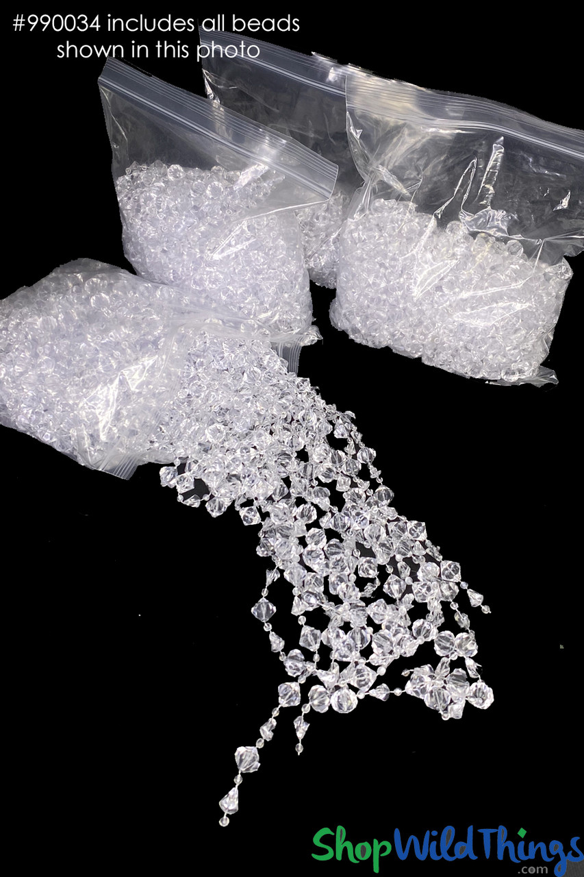 Bag O' Beads Bulk Gemstones Combo! 12 - 44 Non-Iridescent Strands - JUMBO  BAG!