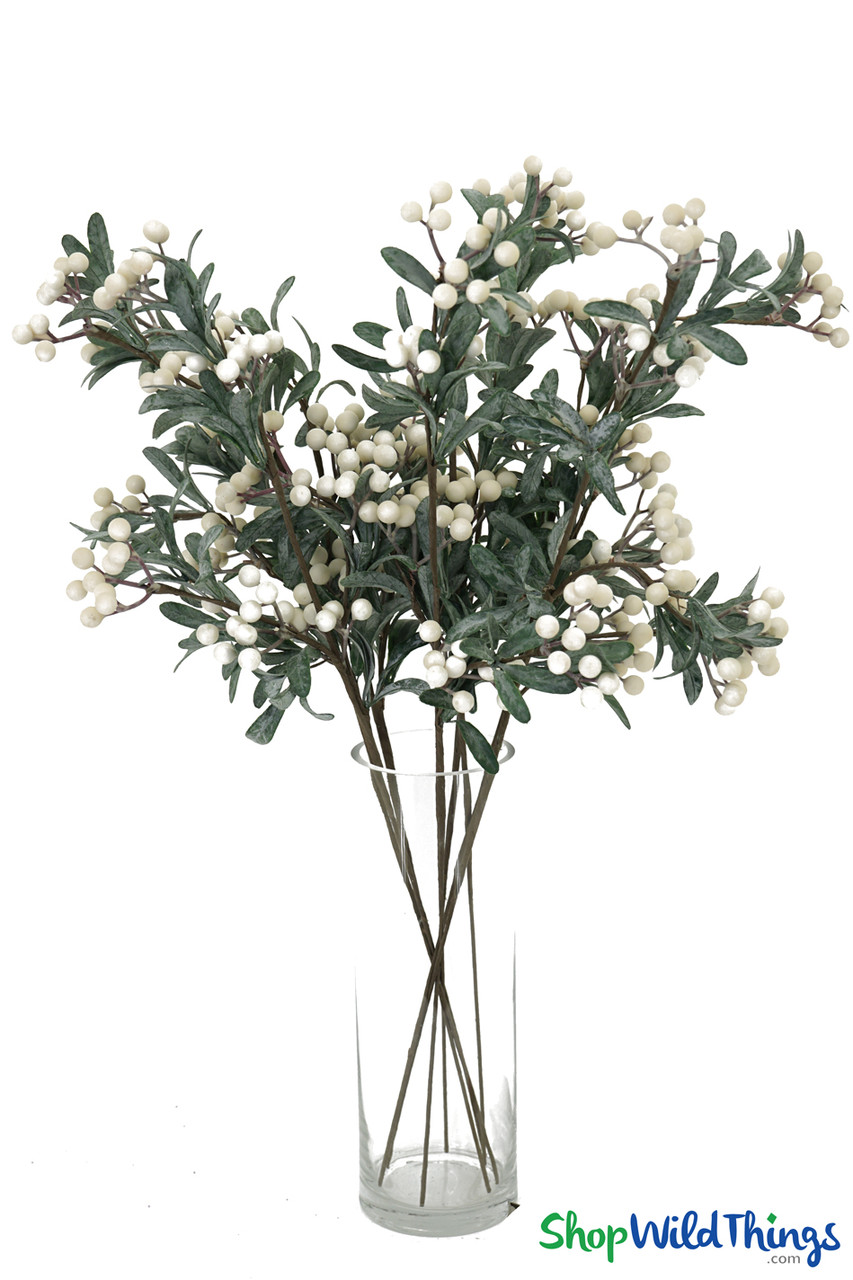 Artificial Snow Berry Stem 54cm