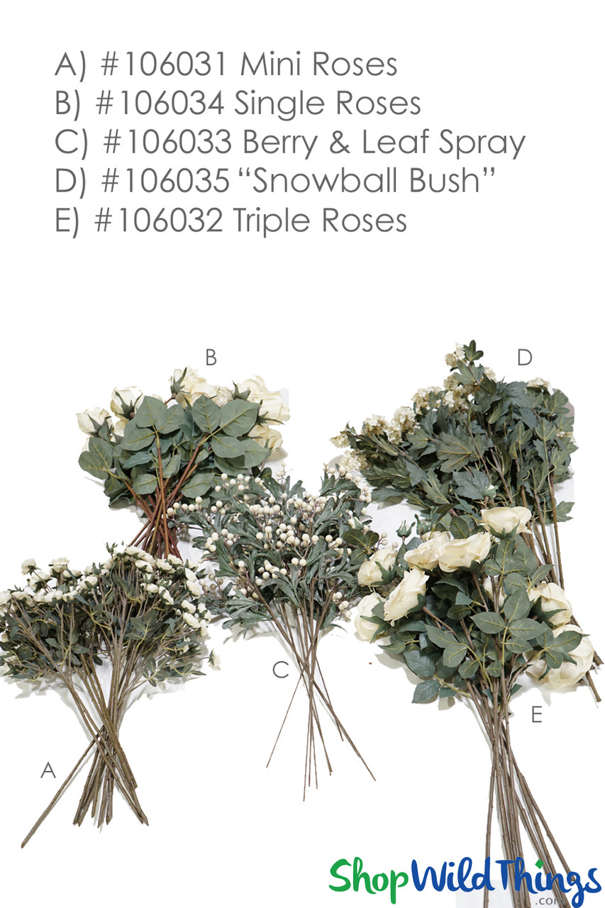 Artificial Snow Berry Stem 54cm