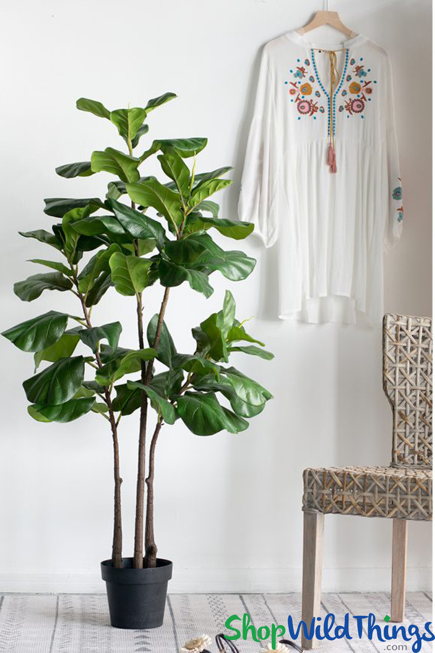 Faux Fiddle Leaf Fig Potted Tree x3   ShopWildThings.com