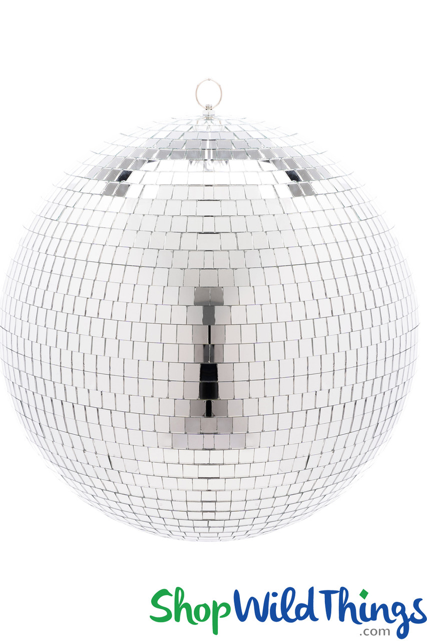 Silver Mirrored Disco Ball 15 1/2 Hanging Decoration