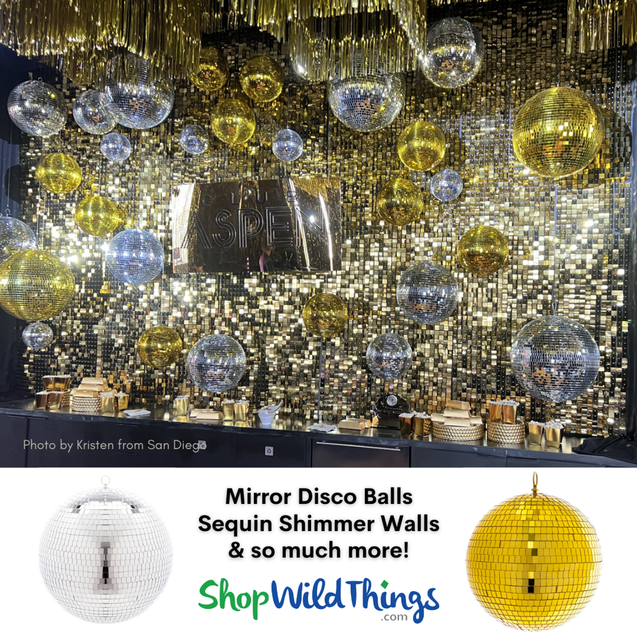 Gold 4 Mirror Disco Ball Ornament