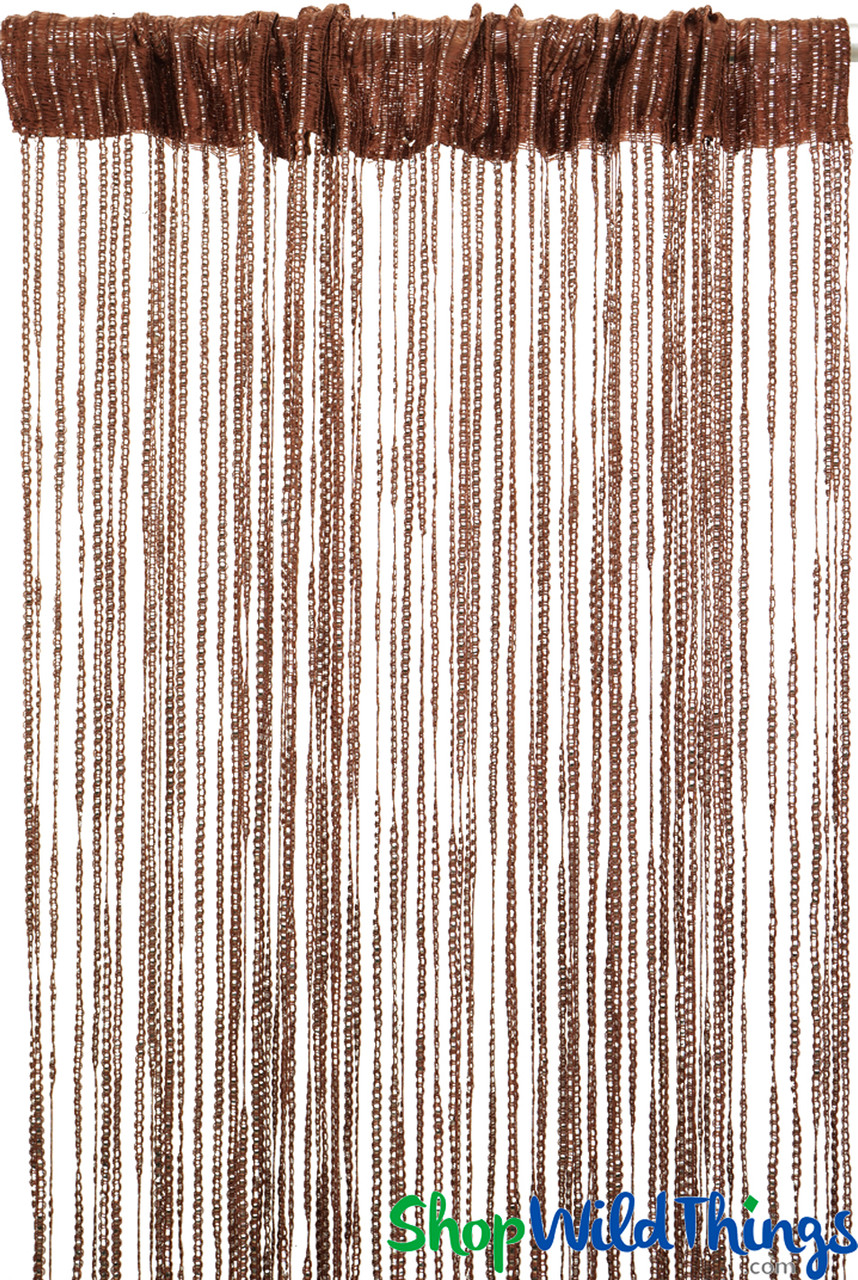 String Curtains - Sparkle Brown with Silver Thread (trimmable length!)
