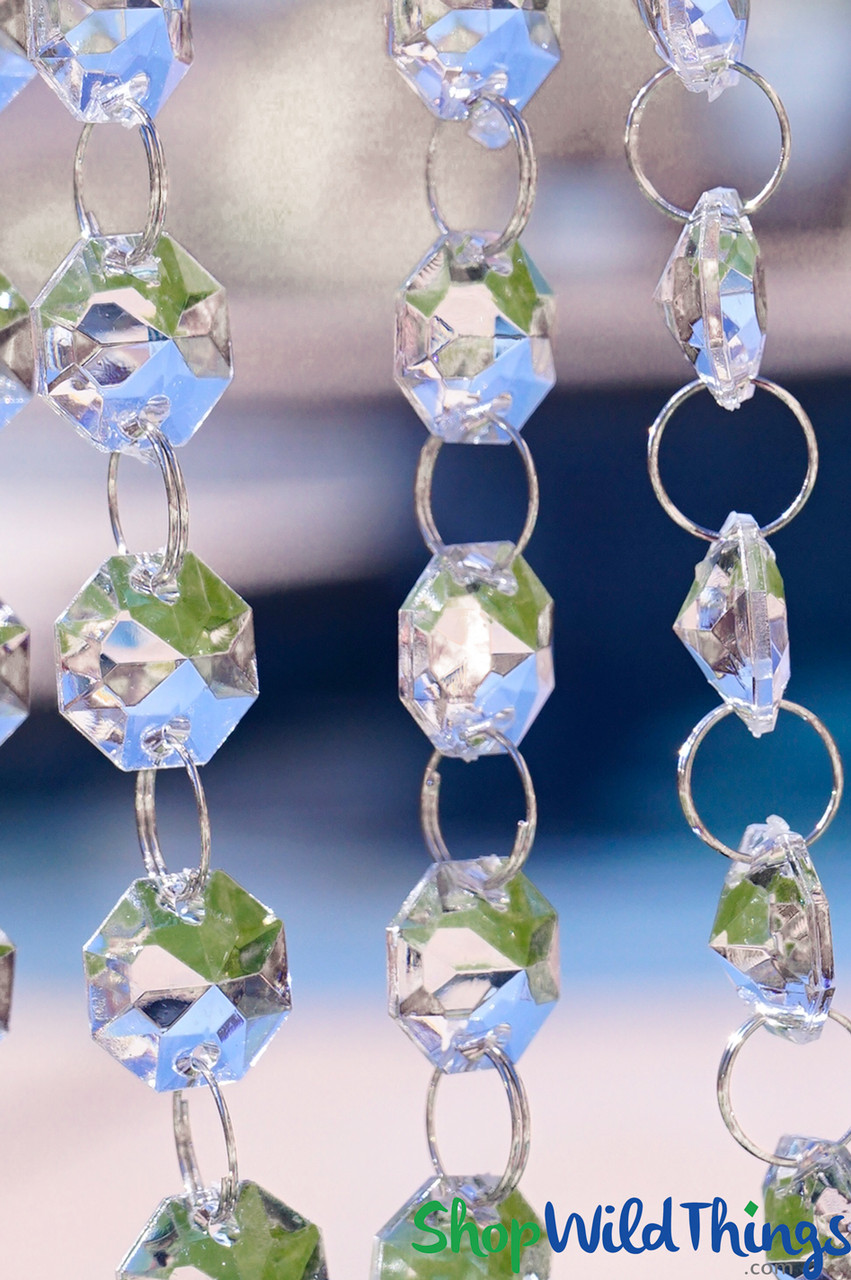 99 ft DIY Garland Diamond Acrylic Crystal Beads Strand Wedding