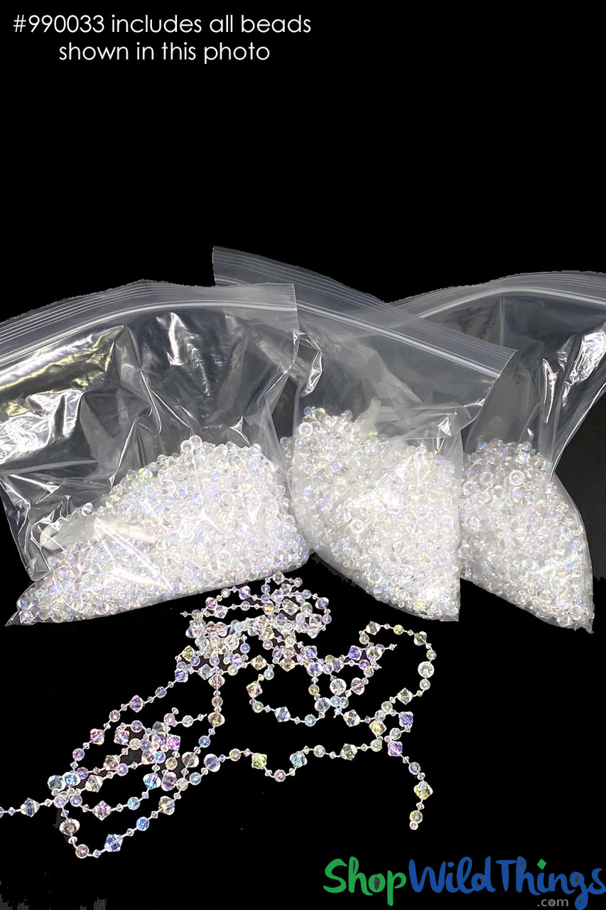 Bag O' Beads Bulk Gemstones Combo! 12 - 44 Non-Iridescent Strands - JUMBO  BAG!