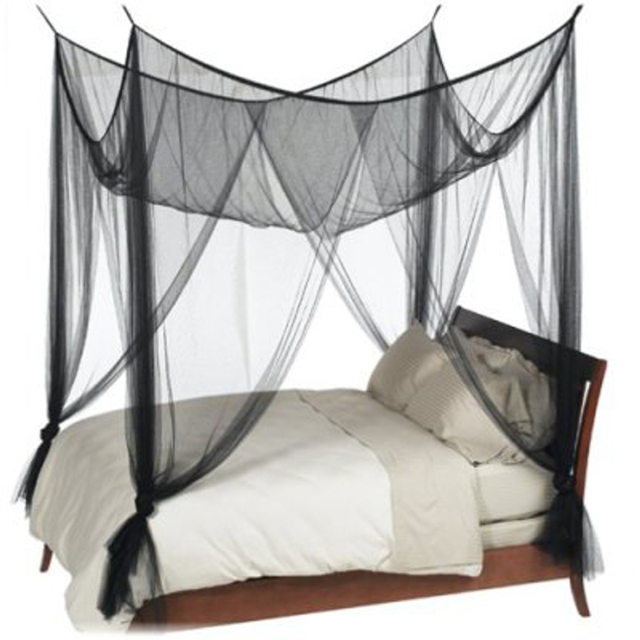 Four Point Black Bed Canopies, Poster Bed Canopy, Black Bed