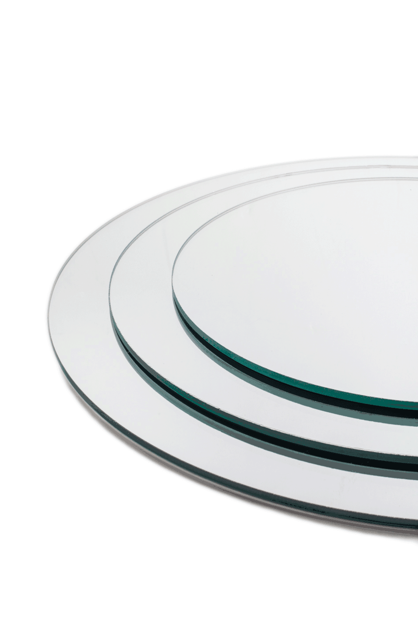 JASANMAXMIRROR 12Pcs 10inch Round Mirror Plates, Edges Polished, Round  Mirrors for Centerpieces