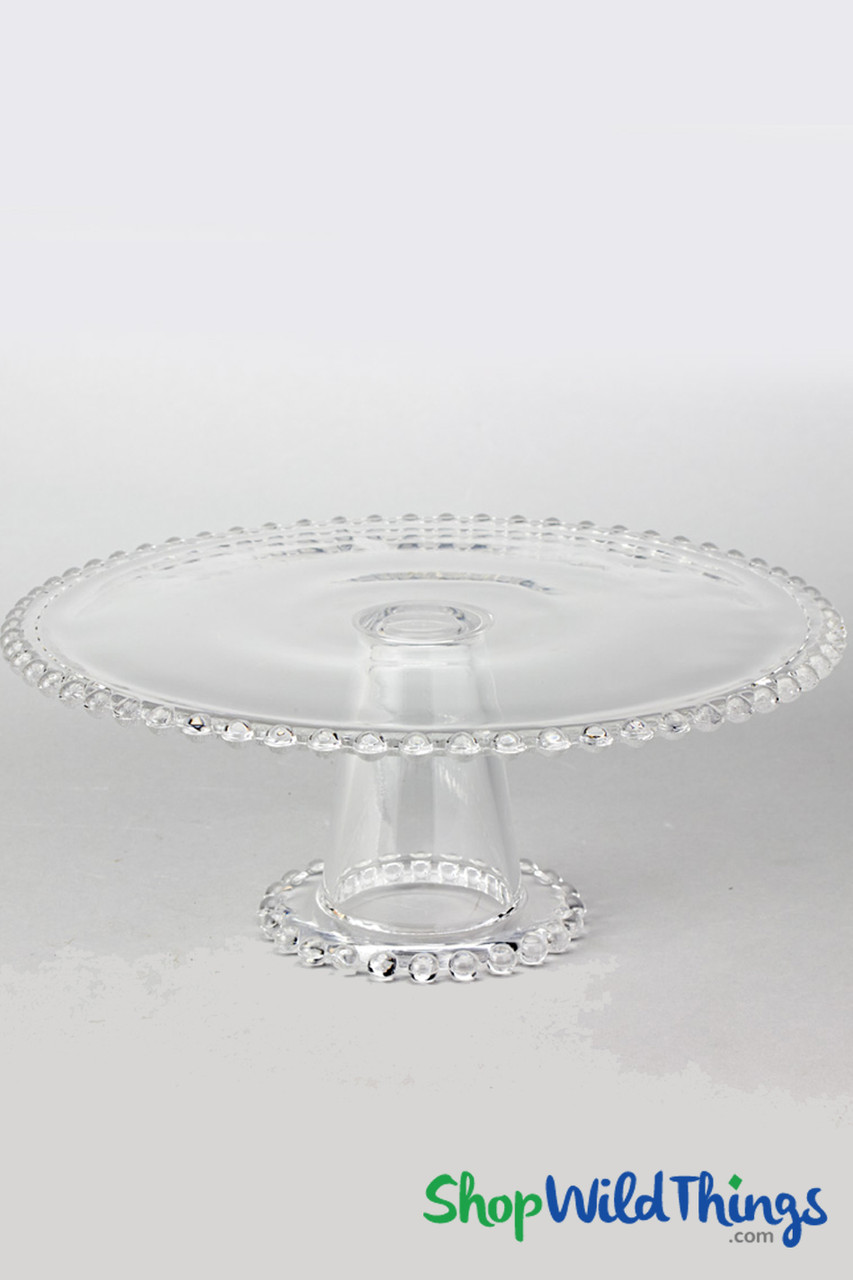 pink depression glass pedestal cake stand (11