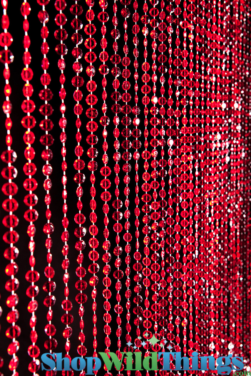 Rasmy Home Decors Customized Crystal Beads Curtain-Beaded door Curtain-Hanging  Door Beads-Beaded wall Hanging Red Colour