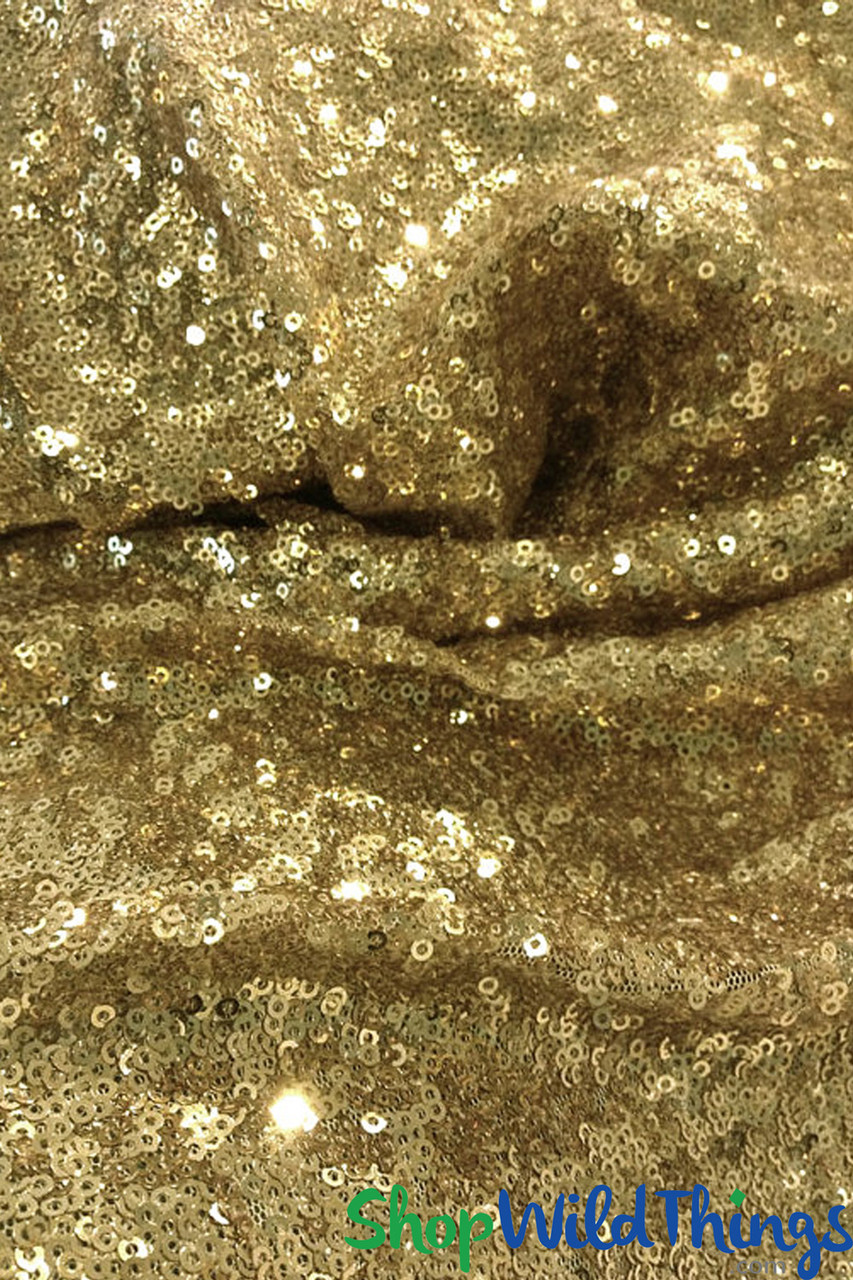 Gold Sequin Tablecloth - Shiny Table Overlay, Backdrop