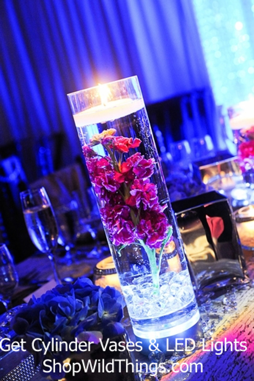 12 inch tall, 4 inch wide Cylinder Glass Vase for Wedding Centerpieces