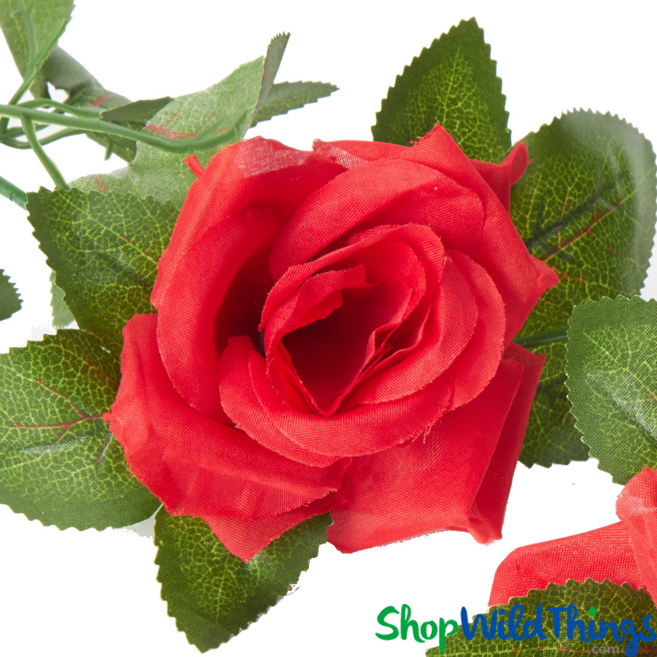 Red Silk 8' Garland - Beautiful Wedding Roses - ShopWildThings.com