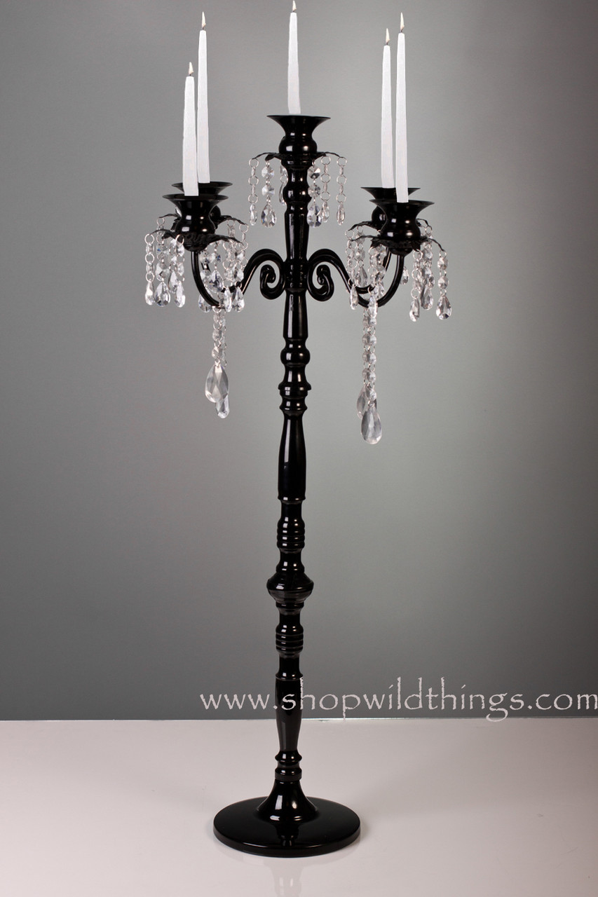 5 Arms Candelabra, 10.4 Inch Tall Black Candlestick Holder, Gothic  Candelabra