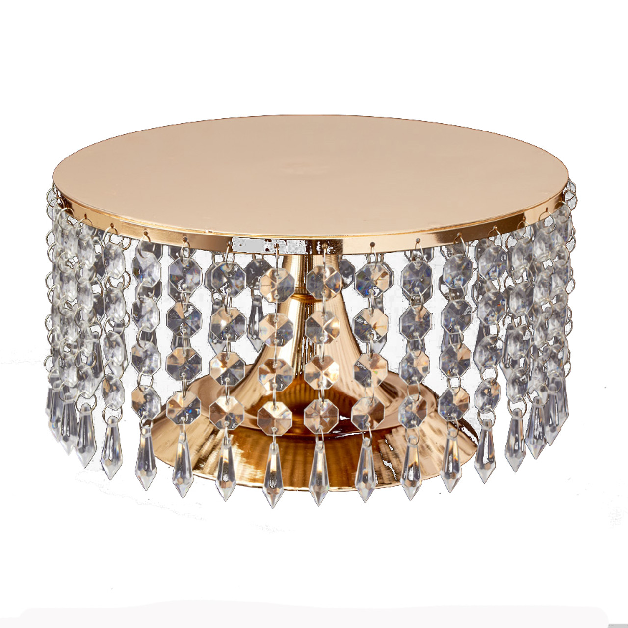 16 Inch White Metal with Crystals Cake Stand — Seven Paths Manor