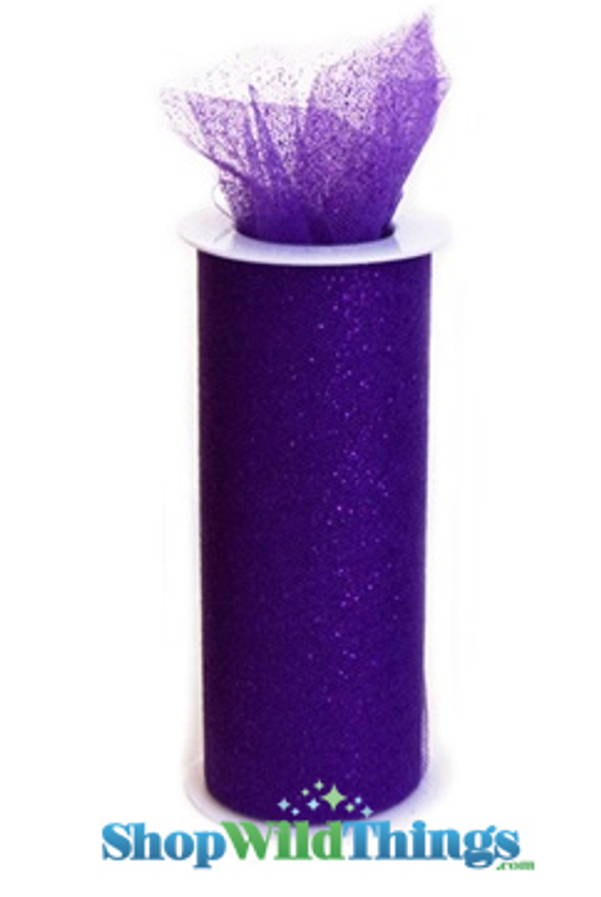 Sparkly Tulle - Purple Glitter - Roll 6 x 10 Yards - ShopWildThings