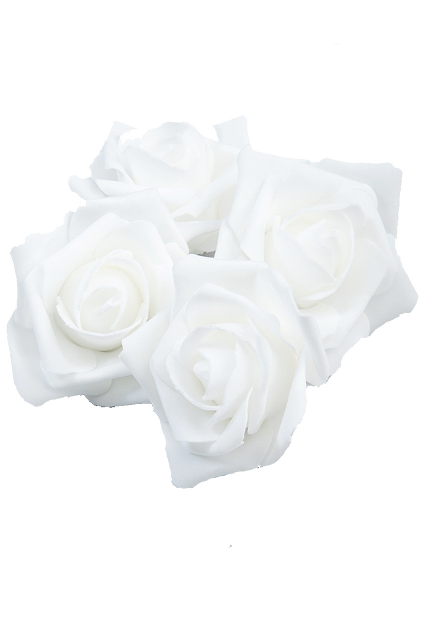 48 White Rose Floating Flower Candles - Wedding