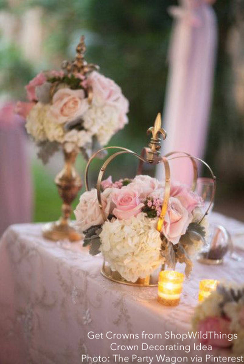 Golden Metal Crown Centerpiece