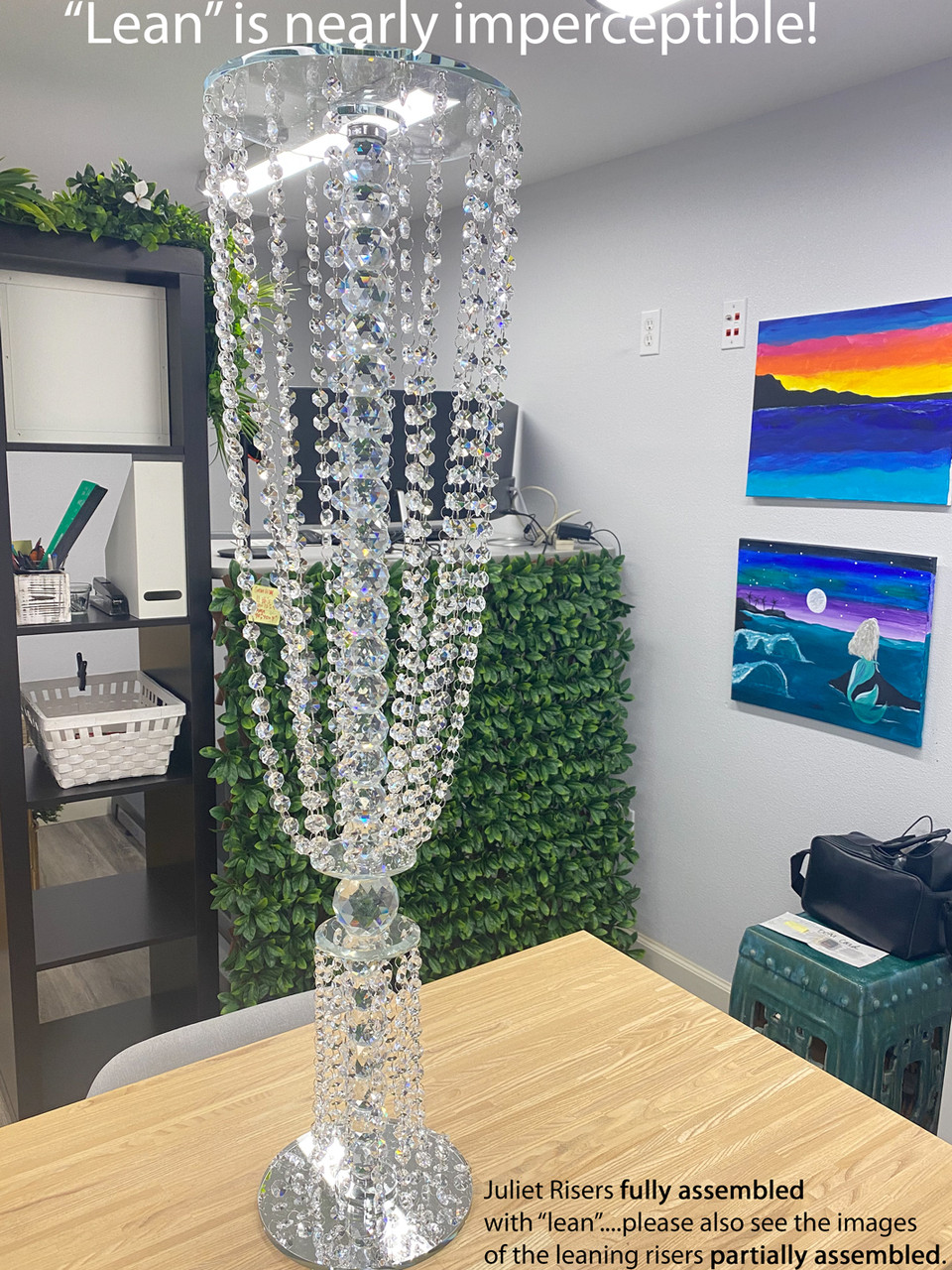 Hanging Crystals for Manzanita Tree Centerpiece, Trumpet Vase