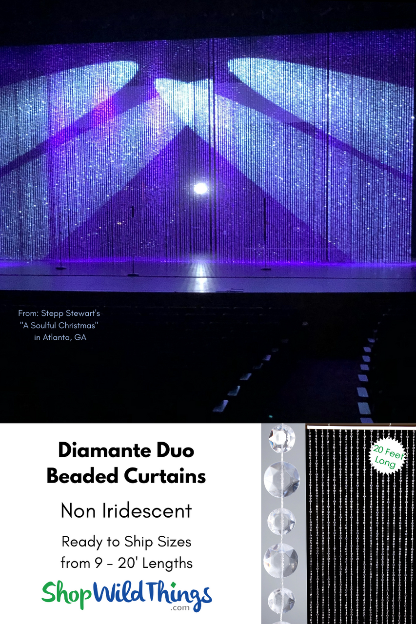 Brilliant Beaded Curtain - Clear Non-Iridescent - 3 ft x 12 ft