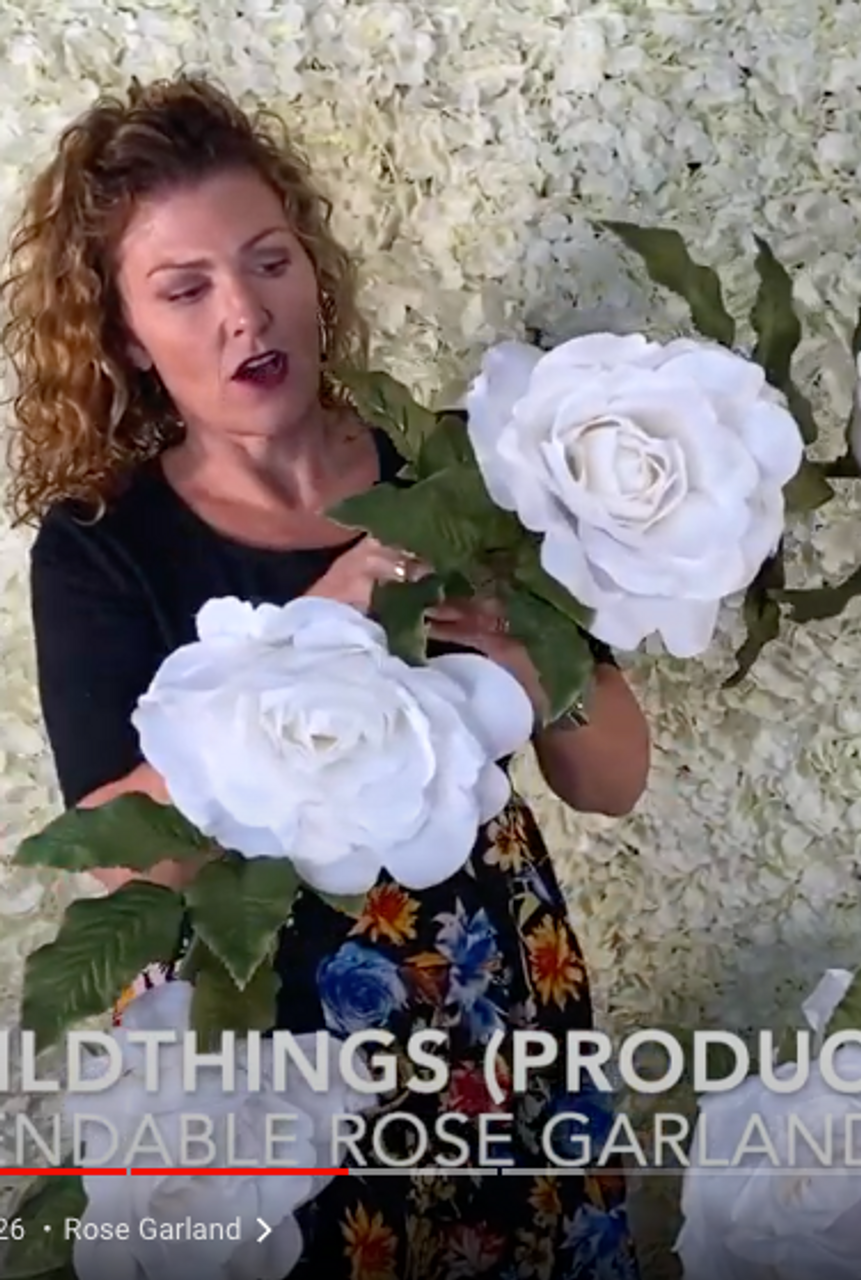 Oversized White Rose Garland