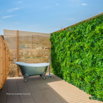 Relaxation has never looked this good! Our Paradise Indoor/Outdoor Artificial Greenery Wall Panels bring the perfect touch of nature to this stunning outdoor spa ??‍♀️ - Available at ShopWildThings.com
