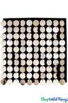 SALE! Shimmer Round Sequin Wall Backdrop 11 7/8" Panel - Metallic Blush on Black